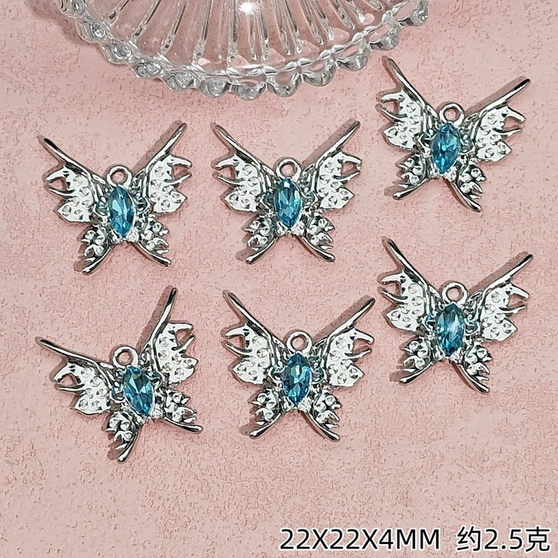 電気泳動 UV 高色保持バタフライペンダントコレクションダイヤモンド合金アクセサリー diy アクセサリーイヤリングネックレスペンダント素材|undefined