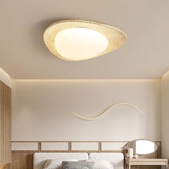 寝室灯黄洞石日本式レトロ中古風個性保護眼部屋主灯書斎主臥灯具吸上灯