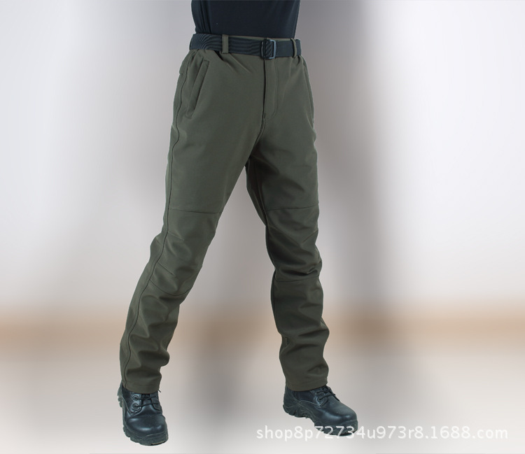 Pantalones tácticos de piel de tiburón, pantalones de trabajo para hombres, pantalones delgados, pantalones militares, pantalones calientes, gruesos y resistentes al desgaste.