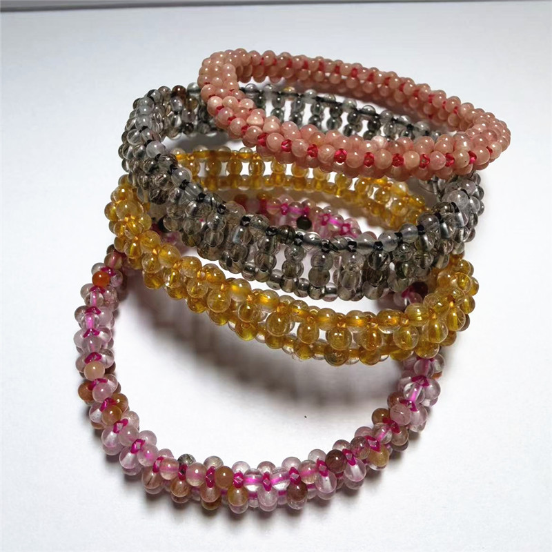 Natural Brazilian Golden Rutilated Quartz Braided Bracelet with Dense Golden Strands, Sparkling Black Gold, Super Red Tourmaline Natural Brazilian Golden Rutilated Quartz Braided Bracelet with Dense Golden Strands, Sparkling Black Gold, Super Red Tourmaline