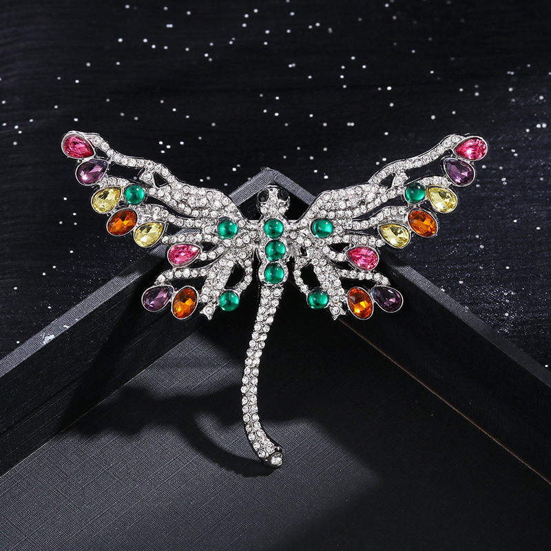 全环保材质欧美奢华大气蜻蜓胸针新款别针女西装外套装饰胸花现货