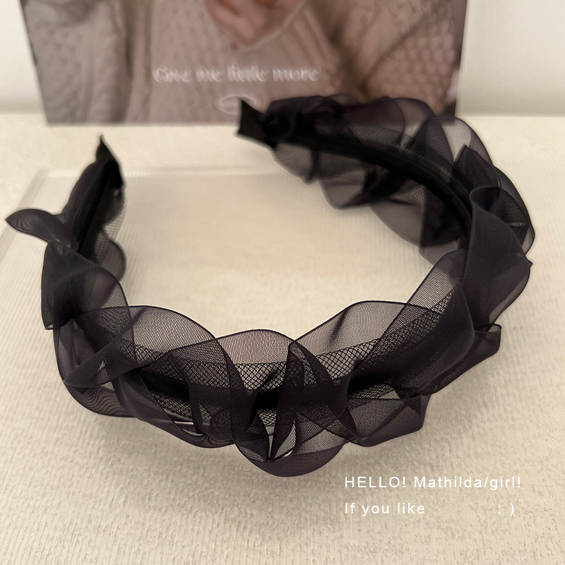 Corea del Sur Dongdaemun primavera nueva super super super malla banda de cabello para las mujeres en línea 2022 nueva sensación de tocado tarjeta de cabello