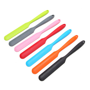 Cross-border baking long spatula all-in-one small silicone spatula butter cream mixing knife edge spatula