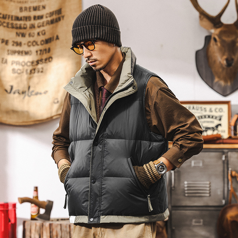 신규 국가 표준 90% 백오리털 외투용 다운 조끼 남성용 겨울 2025 신상 고급 다운 따뜻한 남성용 다운 재킷