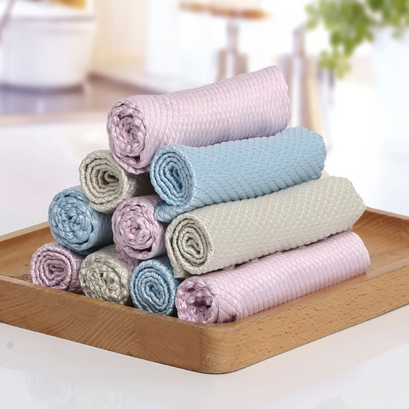 Directo de fábrica Escala de pescado del hogar rejilla trapo absorbente paño de limpieza sin fisuras colgando Limpieza de vidrio cocina paño estropajo