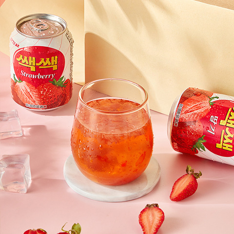 CJ CheilJedang Grape Juice Orange Juice Bottled Beverage Pull-Top Can Peach Flavor Strawberry Flavor 100% Real Fruit Import Juice