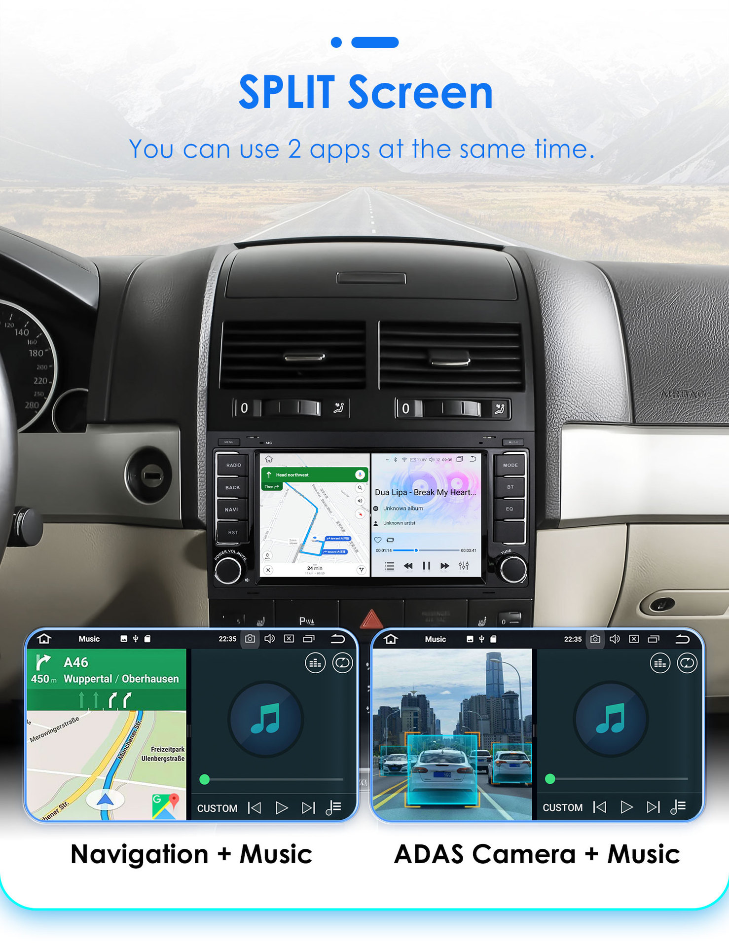 Cross-border models are suitable for Volkswagen Touareg 04-09 large-screen reversing image Android car navigation DVD navigator