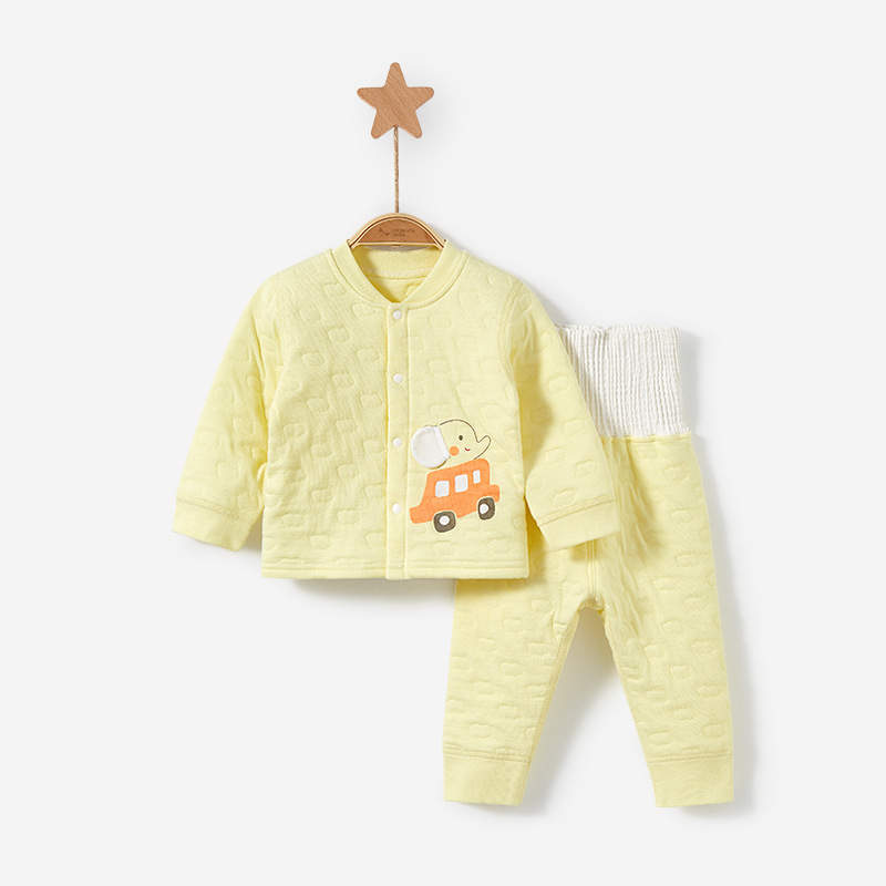 Bebé ropa de otoño traje de otoño e invierno Bebé Delgado acolchado cardigan dividido niños y niñas de cintura alta Calzoncillos largos ropa interior térmica para niños
