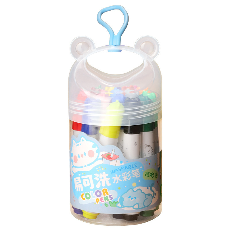 水彩笔幼儿园专用画画涂色笔锥形头粗杆画笔小学生绘画儿童可水洗|undefined