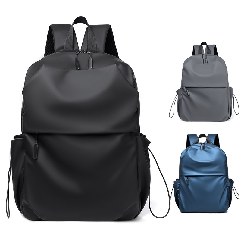 Cross-Border Backpack Men's High-End Business Backpack 15.6inch Large-Capacity Computer Bag for Work and Commuting Pure Color Double Back