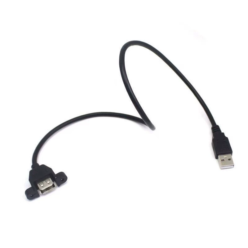 USB male to female adapter cable with ears and screw fixing seat industrial control chassis USB extension cable can be selected