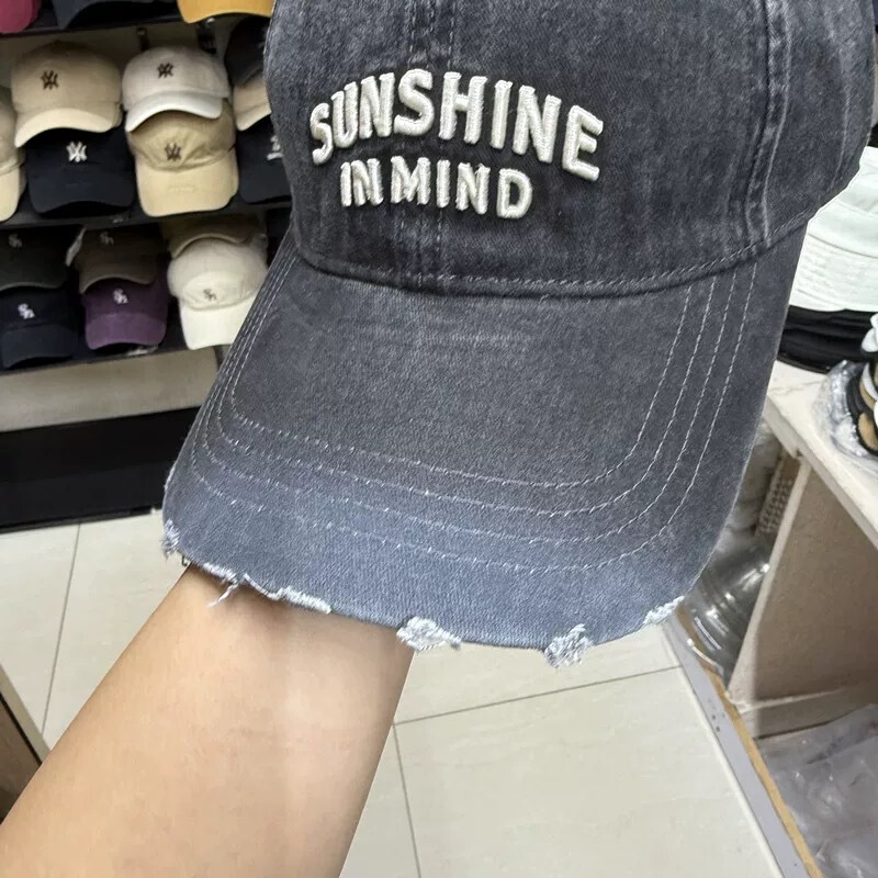 个性撞色渐变色磨白软顶水洗棒球帽子女春秋显瘦百搭减龄鸭舌帽男|undefined