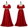 2201 Short Borichon satin big red dress