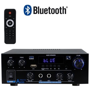 Ak-55 Digital Power Amplifier Bluetooth U Disk Power Amplifier Two-Channel Power Amplifier Factory Direct Sales Tpa3116 Chip