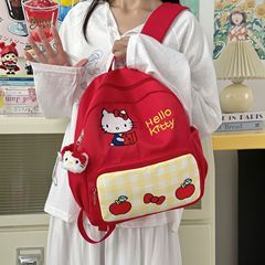 跨境新款幼儿园儿童书包洋气格子双肩包高颜值卡通库洛米儿童背包