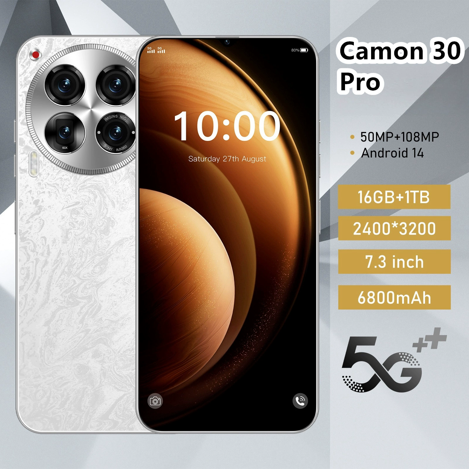Смартфон Camon30, HD ультра‑большой экран, 16+1Т память, большой объём памяти, заводская цена