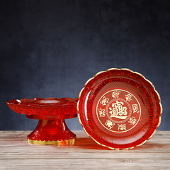 Home Offering Plate for Worshiping Buddha, Fruit Plate for Buddha, Plastic Red Trivet, Flat Surface Offering Plate, Altar Offering Plate, Plate for Offering Gifts
