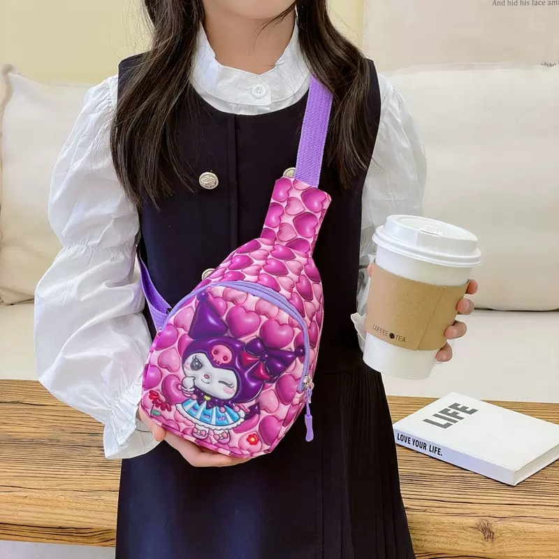 跨境儿童女库洛米胸包女孩潮流日常百搭斜挎包出童趣卡通腰包收纳