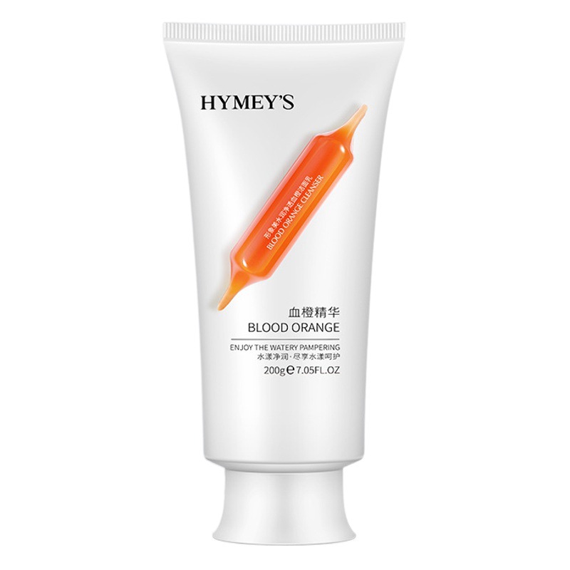 Hermosa imagen, hidratante y clara sangre naranja limpiador facial, espuma densa, Limpieza Profunda, hidratante y no apretado limpiador facial