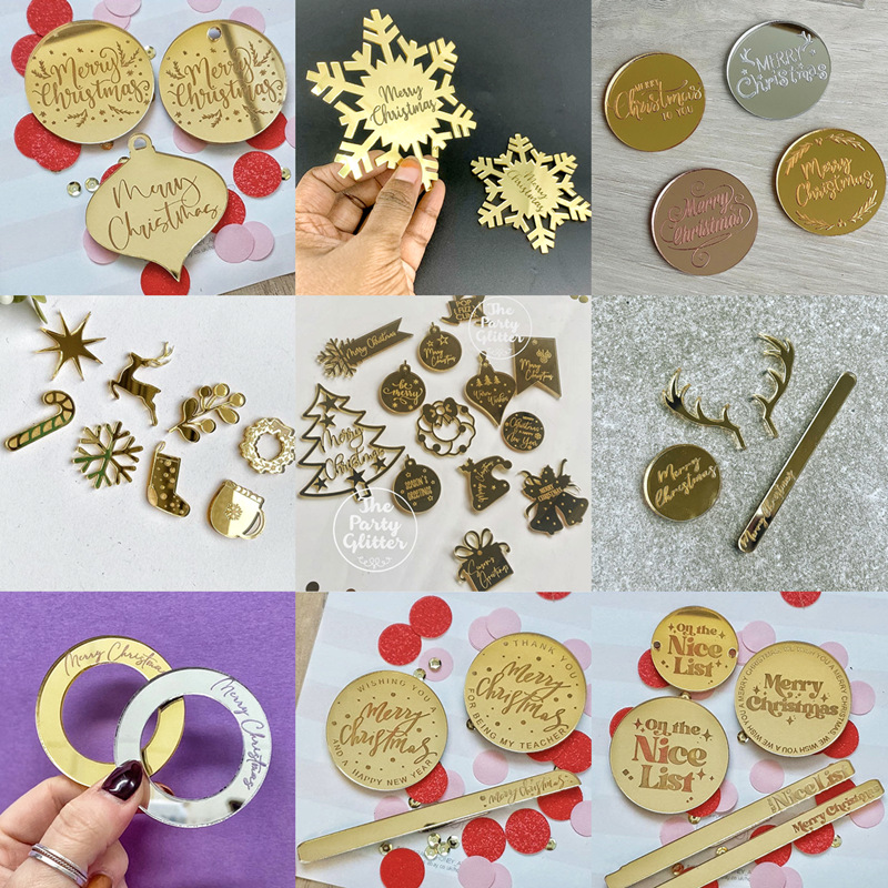 Cross -border laser marking Christmas Happy Baked Cake Decoration…
