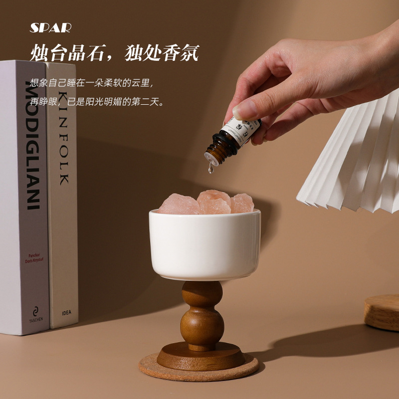 香薰燭台擴香石精油水晶家用臥室內持久香氛香水生日禮物送男女生