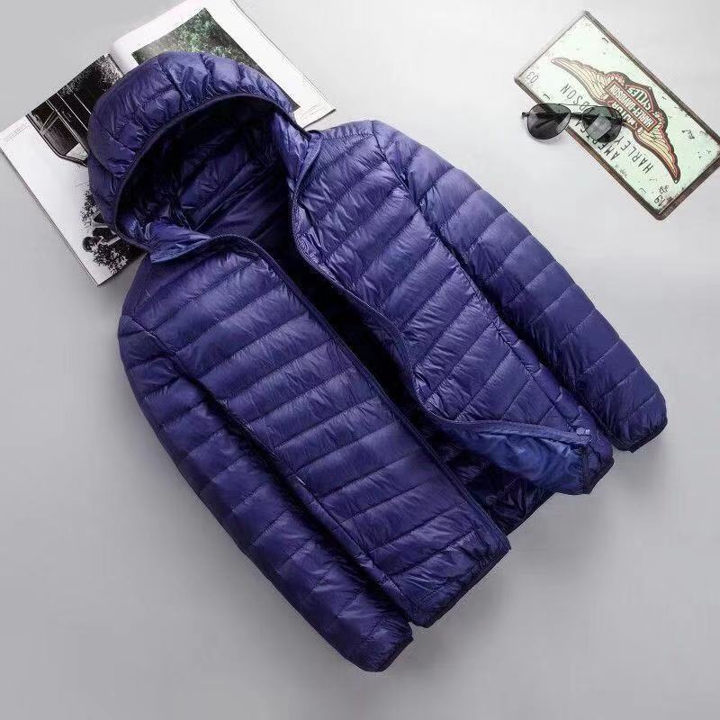 綿の上着の男性の太った人の秋冬の服は帽子のダウンの綿服の薄いタイプの綿服と太ったサイズの太った綿のコートをつないでいます。|undefined