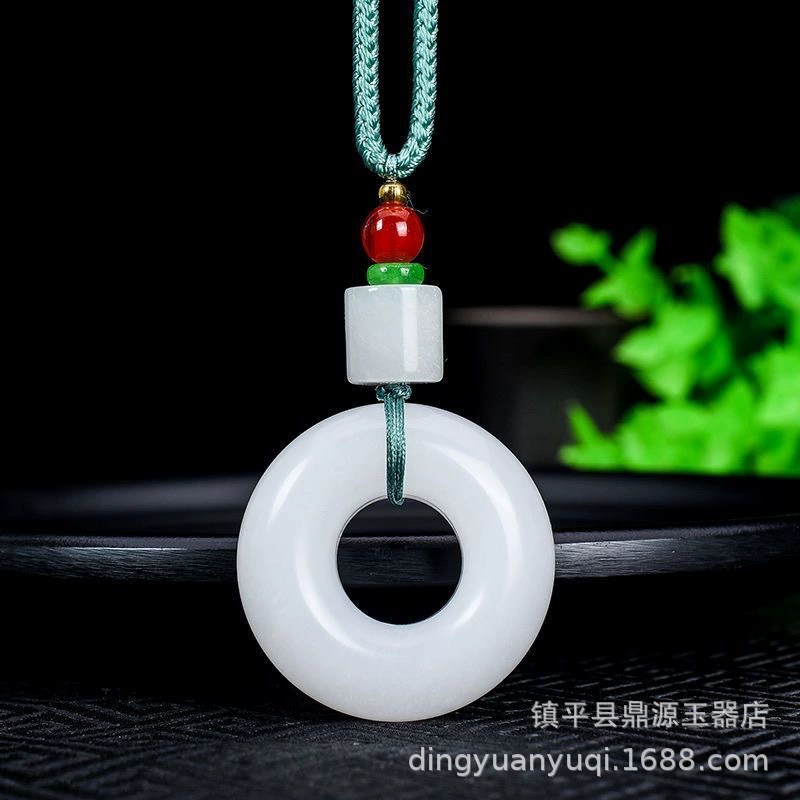 Защитный амулет из белого Jade, пряжка, кварцевый золотой кулон