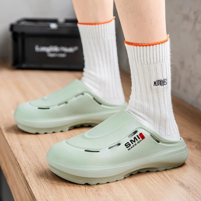 Мужские модные летние сабо и шлепанцы больших размеров на толстой подошве,  слипоны для поваров,  кросс-бордер.