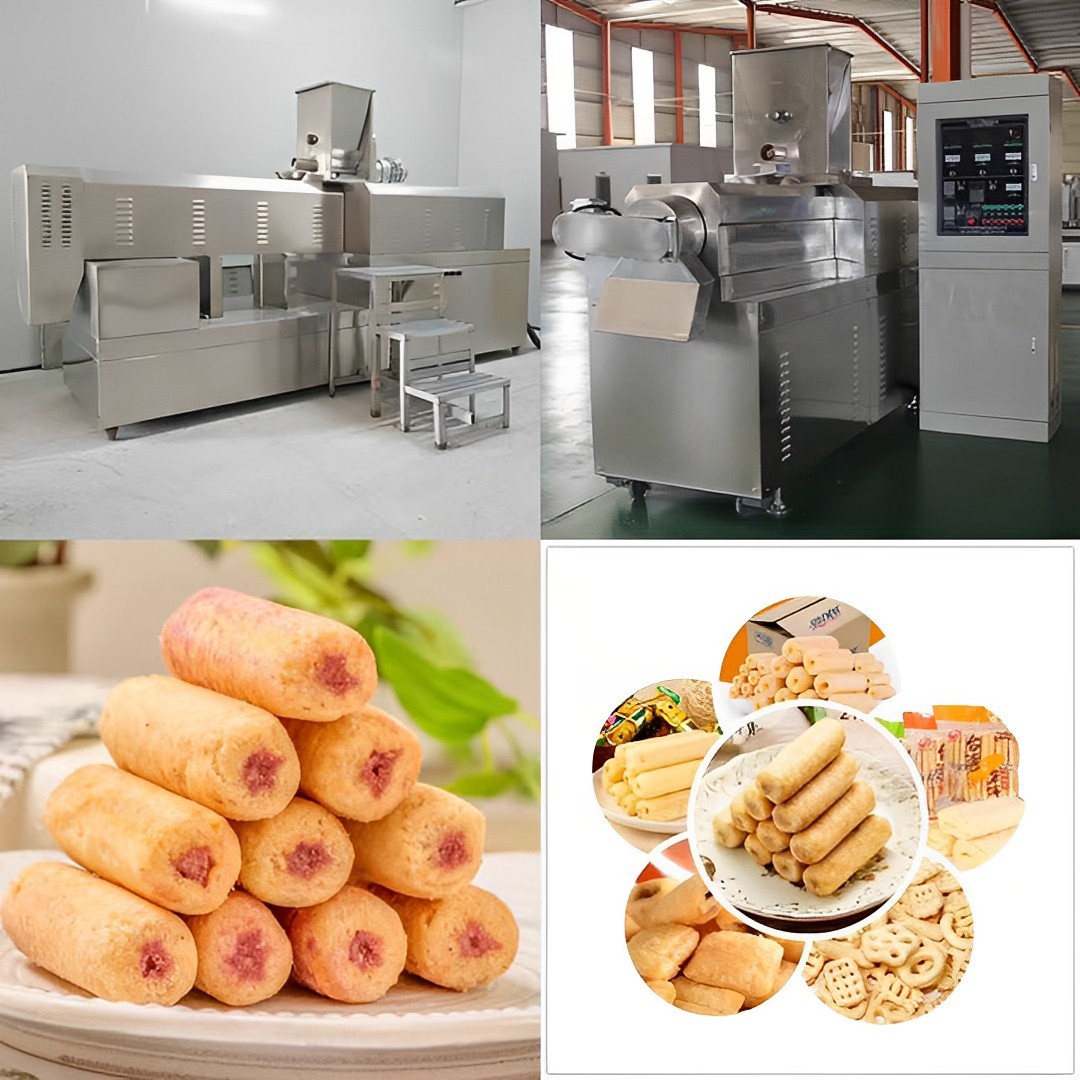 休闲食品膨化机  海苔米果卷生产线 台湾米饼膨化机 小食品膨化机