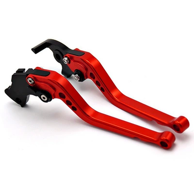 Brake Clutch Lever, Motorcycle Handle Cover - red-long-length-no-logo