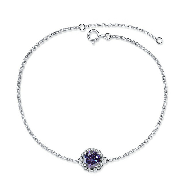 S925 joyería de plata estrella piedra grande y pequeña pulsera de moissanita mujer D color 1 quilate joyería en vivo fábrica al por mayor