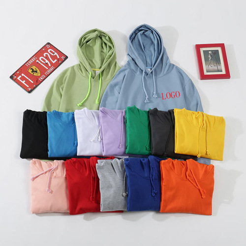 Autumn thin pullover hoodie custom logo solid color long-sleeved T-shirt class uniform advertising shirt custom-made printed DIY