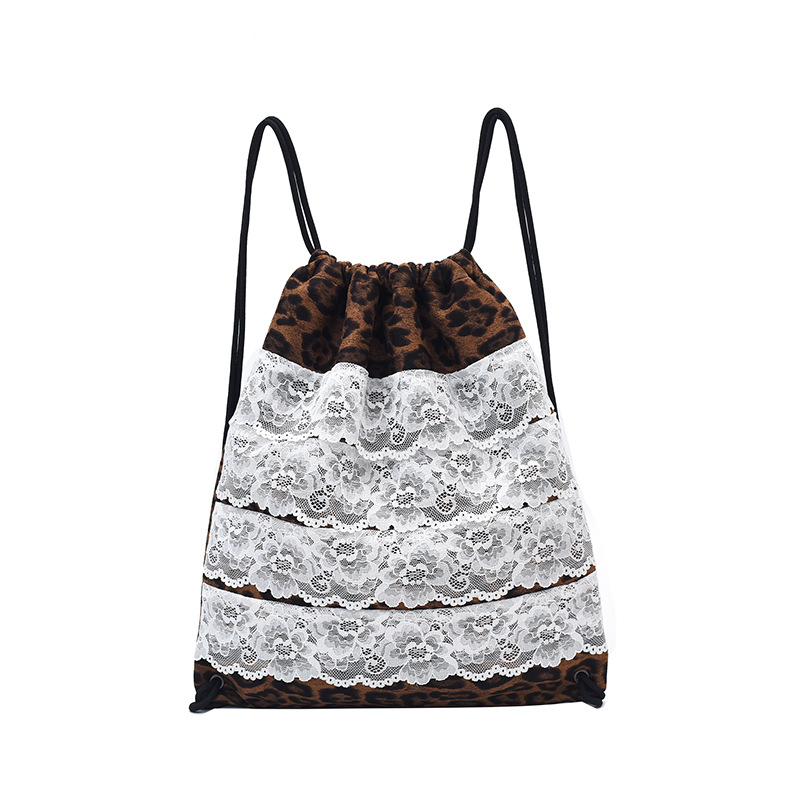 Mochila coreana para niños y niñas, dulce encaje extranjero, mochila de bebé, nueva moda de mochila infantil con patrón de leopardo
