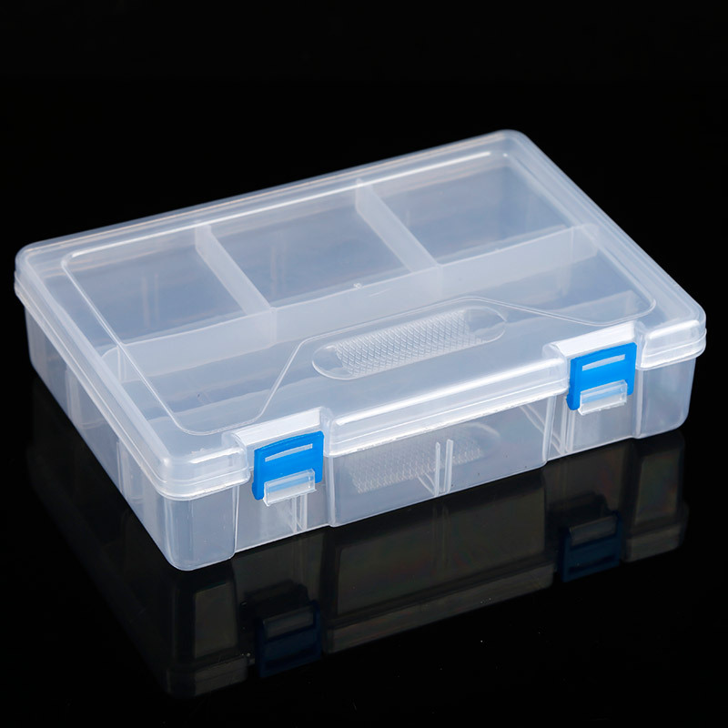 Universal double-layer capacious plastic pencil case, transparent art storage box, increased thickness