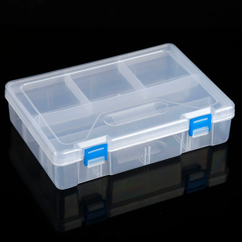 Universal double-layer capacious plastic pencil case, transparent art storage box, increased thickness