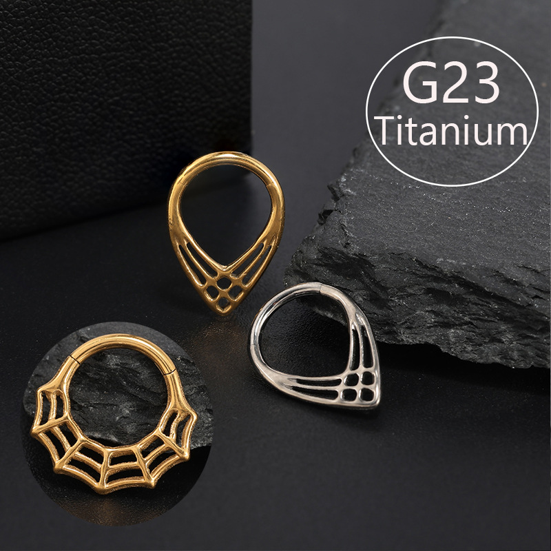 1 Piece G23 Titanium Spider Snake Moon Versatile Irregular-Shaped Nose Ring Lip Ring Body Piercing Jewelry Wholesale detail image 9