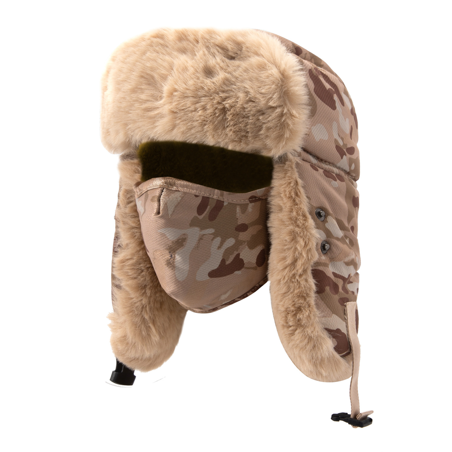 Sombrero invierno Thunderbolt sombrero hombre camuflaje grueso sombrero de esquí calentamiento almacenamiento de calor guantes de terciopelo sombrero de vuelo moda de personalidad