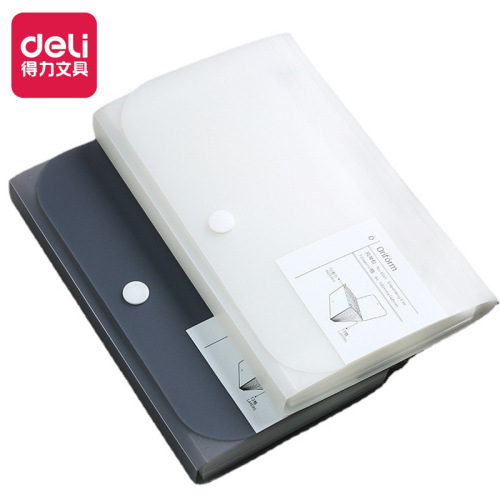 Deli 5561 small organ bag student multi-layer folder classification information bag A6 mini storage folder bill bag