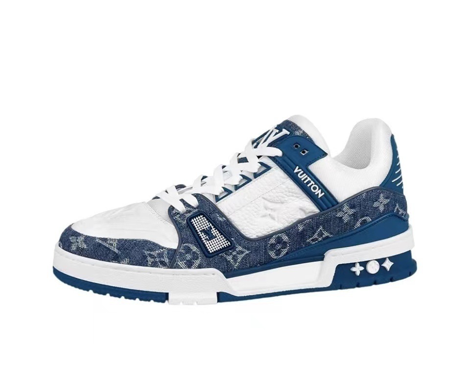 Zapatos de entrenador de casa de burro 1 generación pequeña gorda Dingxin vaquero impresión azul zapatos de suela gruesa hombres y mujeres zapatos de moda casuales versátiles