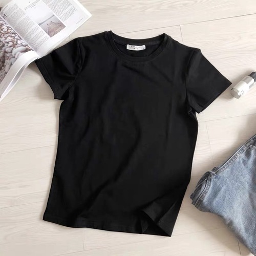 Source manufacturer T-shirt short-sleeved men's summer solid color versatile casual thin slim base shirt Korean style body shirt