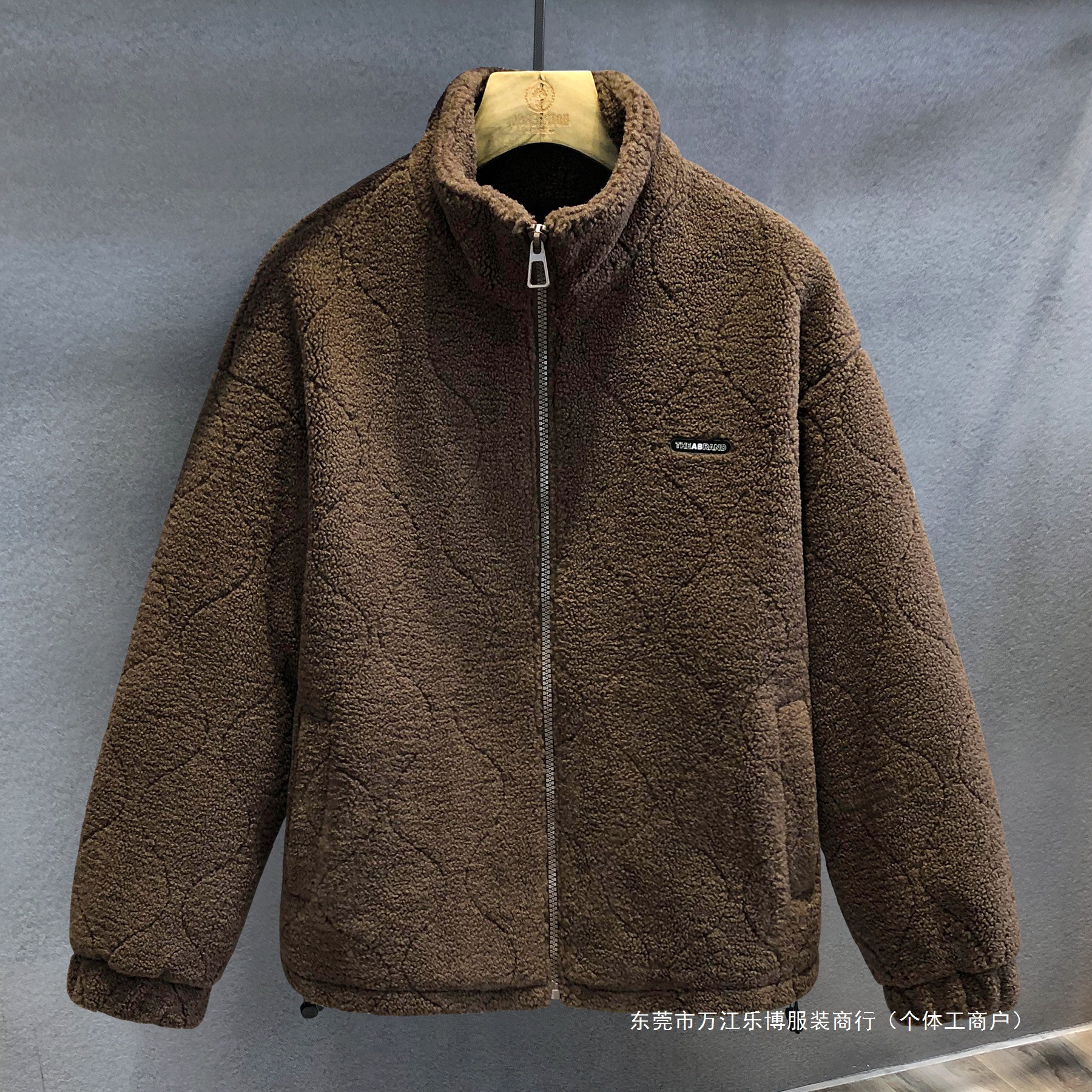 澳洲进口高品质暖糯重磅羊羔绒外套男士冬季加厚加绒摇粒绒夹克男