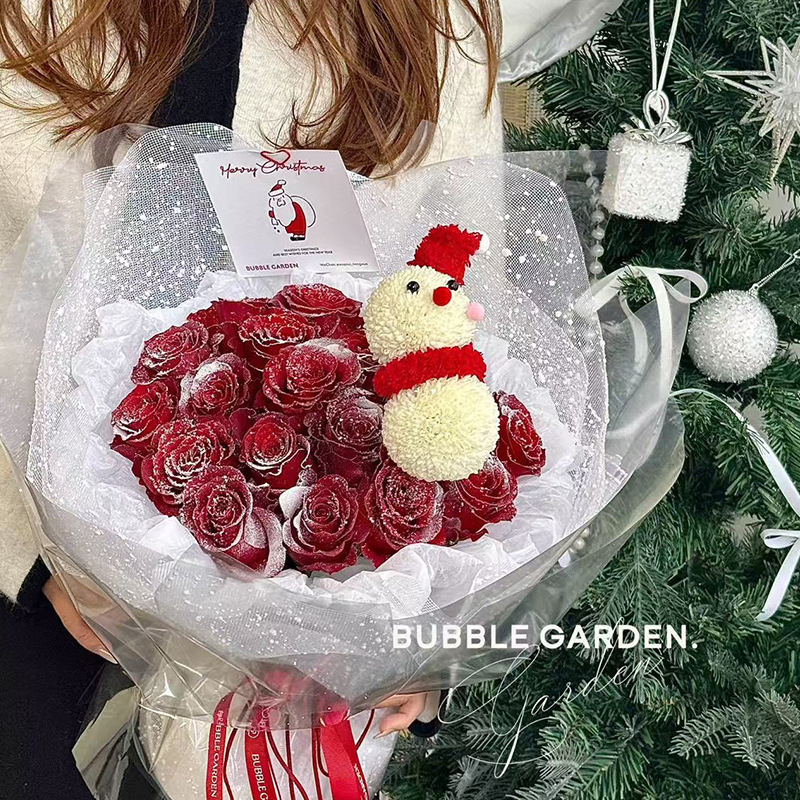 Hilo de punto de nieve de Huaxi Material de embalaje de flores Red de hilo Diy Bolso de rosas hecho a mano Hilo de flores Floristería Material de ramo al por mayor
