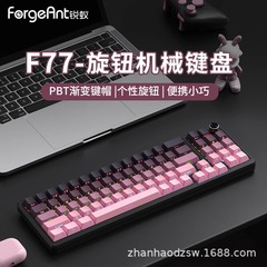 鋭蟻F77有線機械キーボード小型コンピュータゲームビジネスオフィスキーボード78キー茶軸赤軸青軸