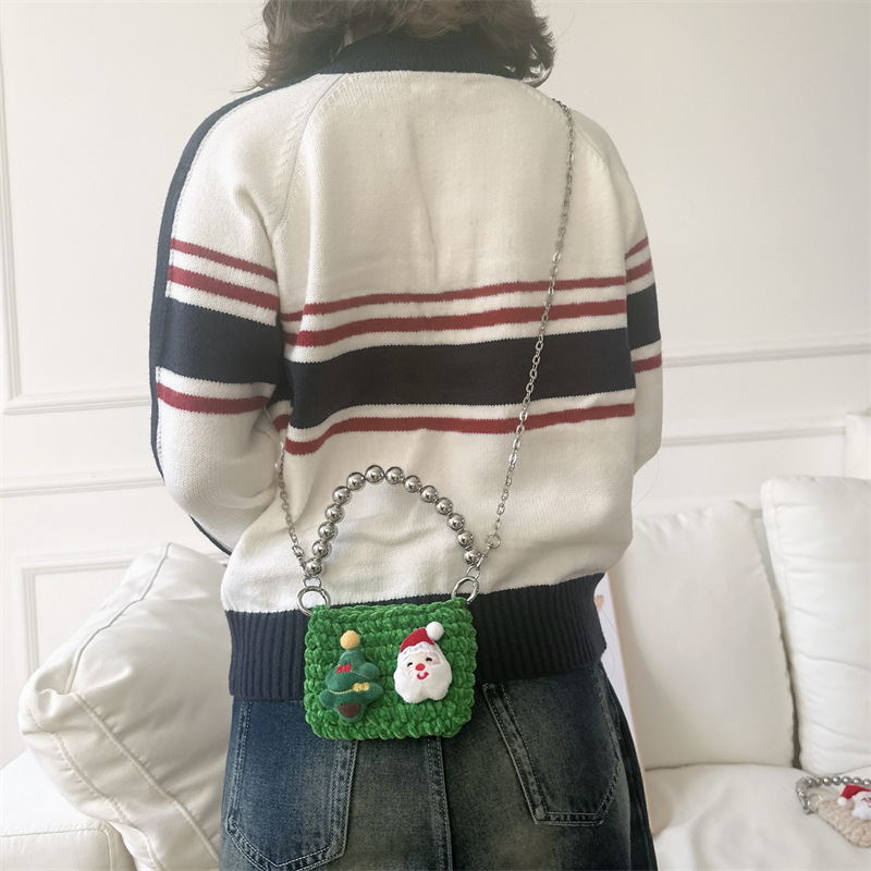 Bolsas de niños de comercio exterior cartoon lindas bolsas de mano con cuentas para niños y niñas otoño y invierno nuevas bolsas de acessorios para niñas de punto
