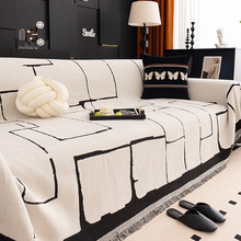 防猫抓沙发盖布巾四季通用万能沙发盖巾防滑雪尼尔坐垫一片式双面