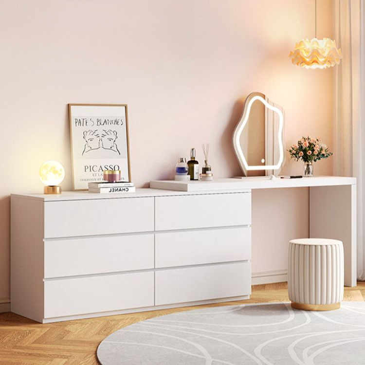 Dressing Table Bedroom Simple Modern 2024 New Small Apartment Master Bedroom Corner Desk Integrated Cupboard Makeup Table