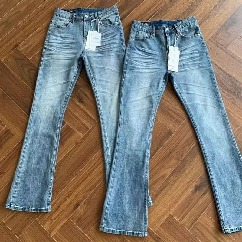2025 Spring/Summer Italian Design Light Blue Fashion Versatile Flared Jeans for Men European Style Slimming Mid-Waist Flare Pants