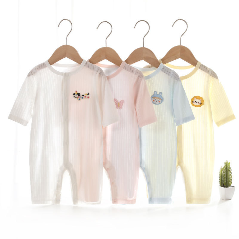 [Mesh Back] Baby Jumpsuit Tencel Boneless Baby Romper Newborn Harness Summer Baby Clothes