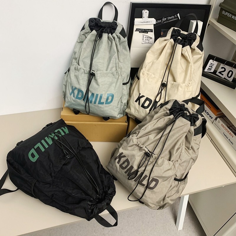 户外轻便抽绳双肩包学生上课背包男大容量爬山骑行登山运动旅行包|undefined