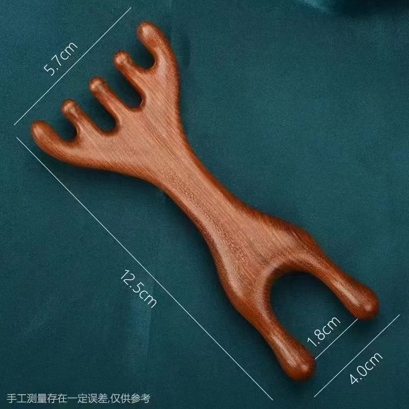 六爪両用鹿角櫛、目元・頭皮マッサージ、経絡櫛、ヘアセラピー、刮痧、経絡疏通、刮痧櫛、経絡理学療法|undefined
